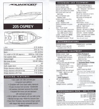 Aquasport 2001 Dealer Handbook Brochure