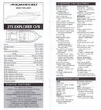Aquasport 2001 Dealer Handbook Brochure