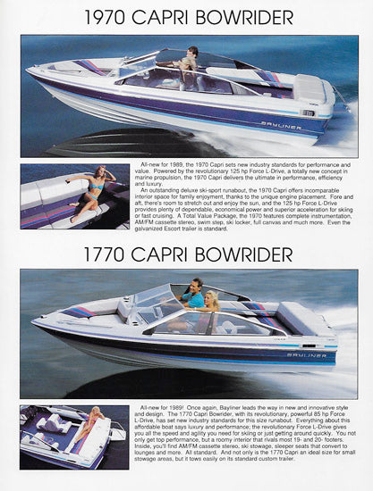 Bayliner Capri 1770 & 1970 Brochure