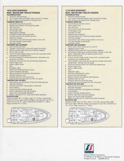 Bayliner Capri 1770 & 1970 Brochure