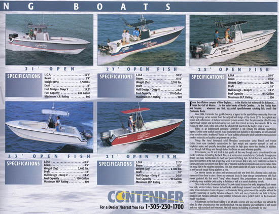 Contender 2001 Abbreviated Brochure