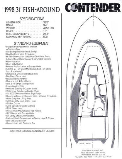 Contender 31 Fish-Around Brochure