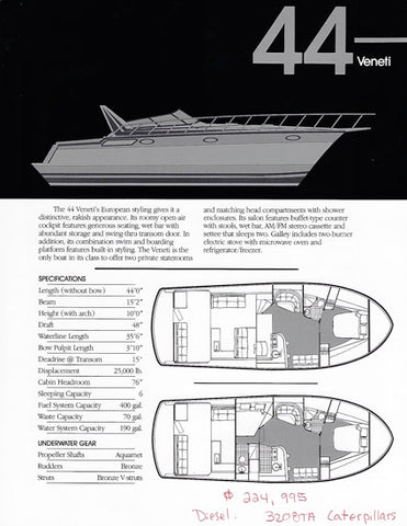 Carver Californian 44 Veneti Specification Brochure