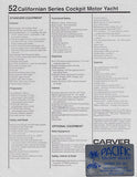 Carver Californian 52 Cockpit Motor Yacht Specification Brochure