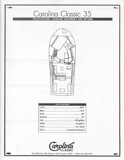 Carolina Classic 35 Specification Brochure