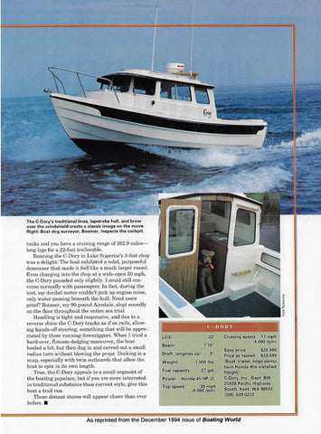C-Dory 22 Boating World Magazine Reprint Brochure