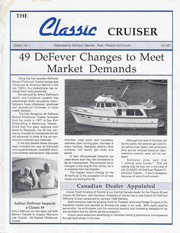 Defever Classic Cruiser Newsletter - Fall 1987