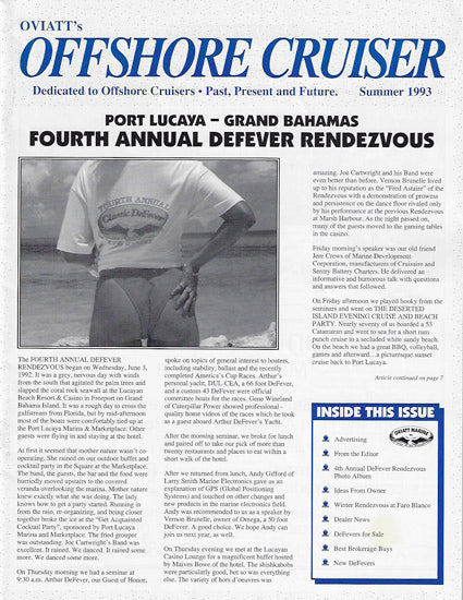 Defever Offshore Cruiser Newsletter - Summer 1993
