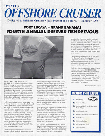 Defever Offshore Cruiser Newsletter - Summer 1993