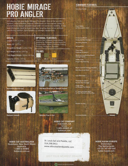 Hobie Mirage Pro Angler Kayak Brochure