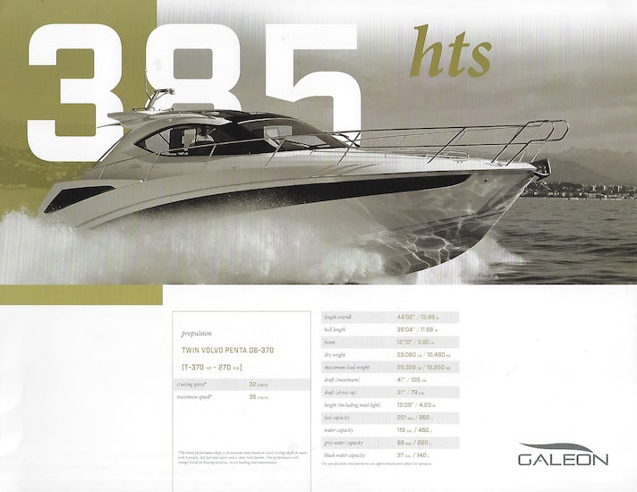 Galeon 385 HTS Specification Brochure