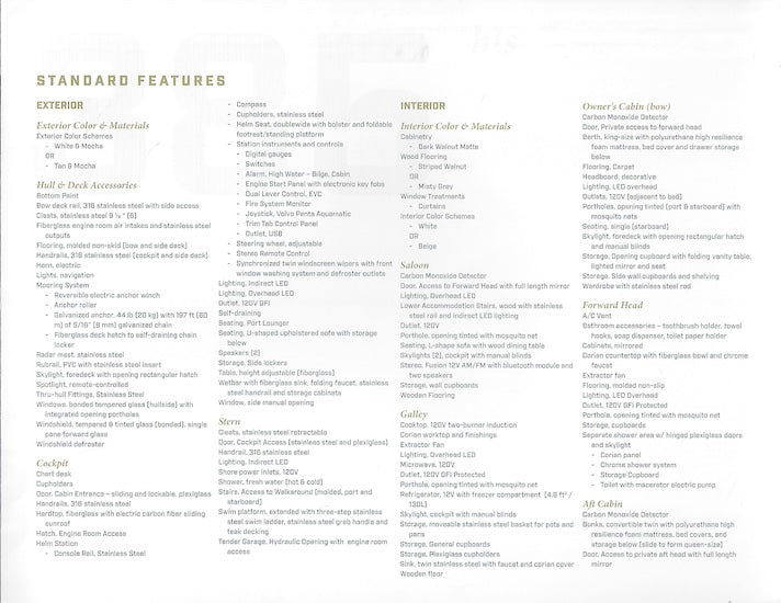 Galeon 385 HTS Specification Brochure