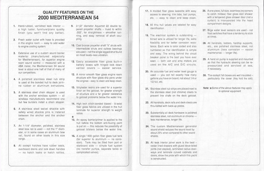 Mediterranean 54 Specification Brochure