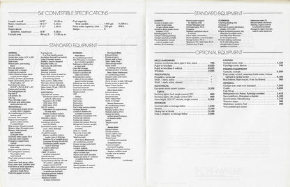 Bertram 54 Convertible Classic Specification Brochure
