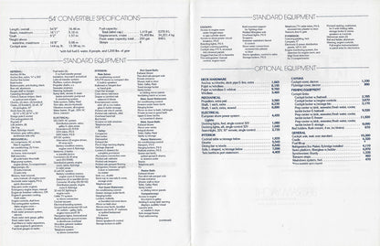 Bertram 54 Convertible Classic Specification Brochure