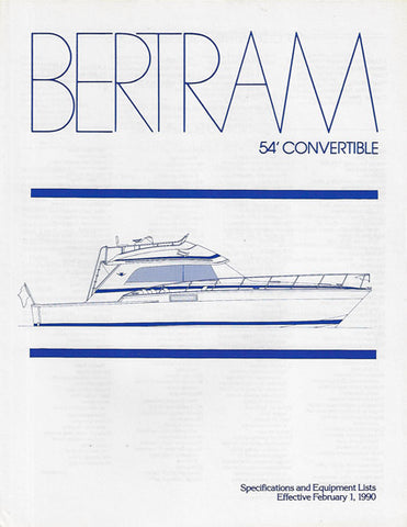 Bertram 54 Convertible Classic Specification Brochure