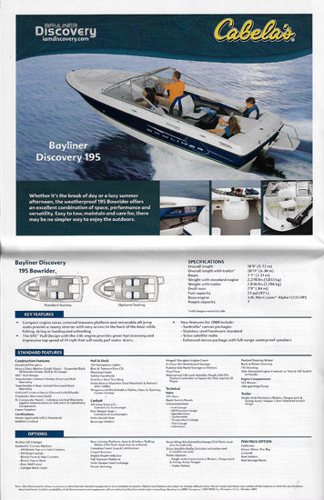 Cabela's 2008 Bayliner / Maxum Brochure