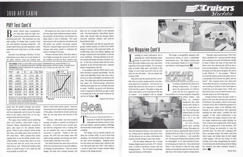 Cruisers 3650 Aft Cabin Magazine Reprint Brochure