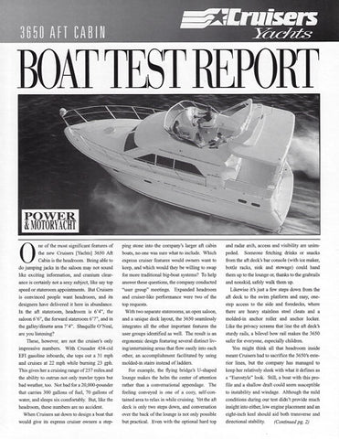 Cruisers 3650 Aft Cabin Magazine Reprint Brochure