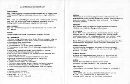 C&C 29 Specification Brochure