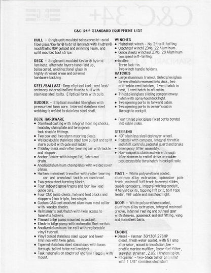 C&C 34+ Specification Brochure