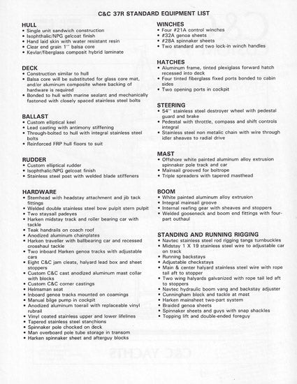 C&C 37R Specification Brochure