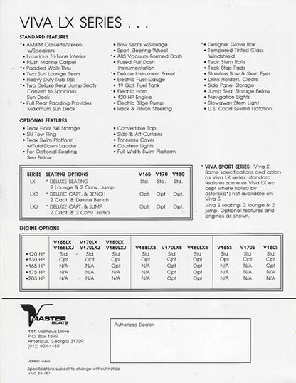 Caravelle 1988 V-Master Brochure