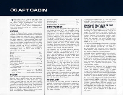 Carver 36 Aft Cabin Brochure