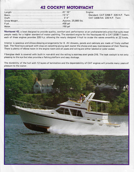 Nautiquest 42 Cockpit Motoryacht Brochure