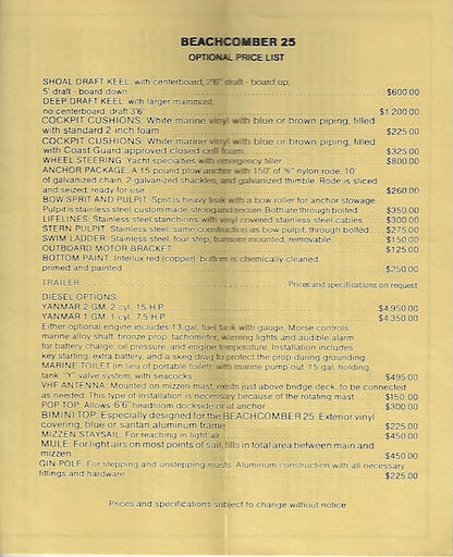 Beachcomber 25 Brochure