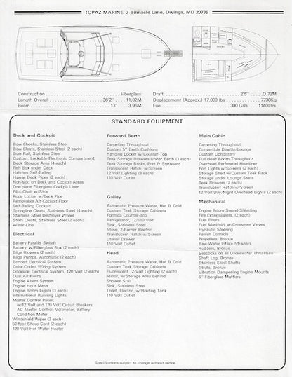 Topaz 36 Brochure