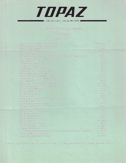 Topaz 36 Brochure