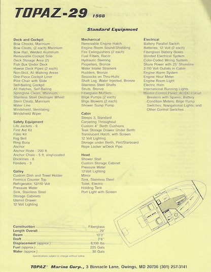 Topaz 29 Brochure