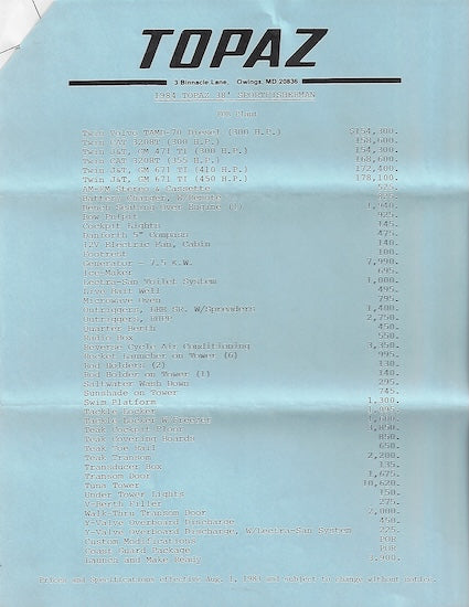 Topaz 38 Brochure