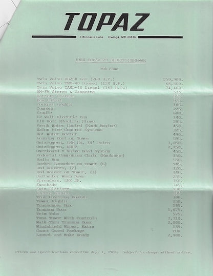Topaz 29 Brochure