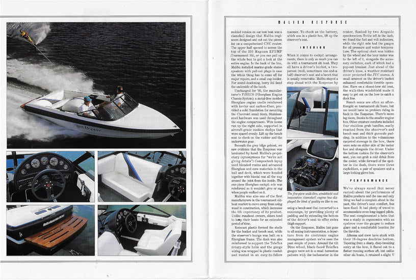 Malibu Response Powerboat Magazine Reprint Brochure