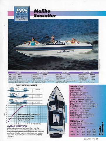 Malibu Sunsetter Waterski Magazine Reprint Brochure