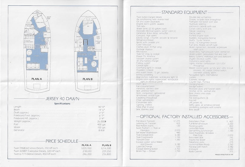 Jersey 40 Dawn Specification Brochure