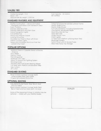Starfire 180 Malibu Brochure