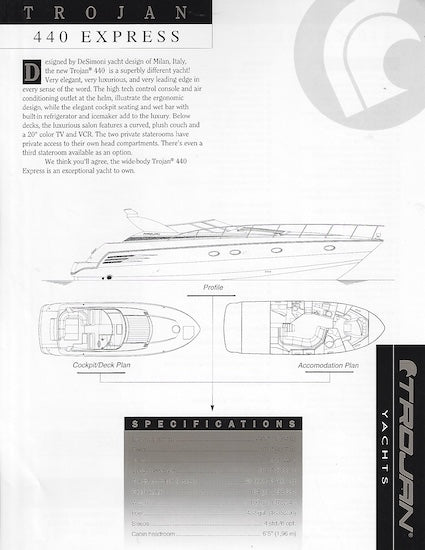 Trojan 440 Express Specification Brochure (1995)