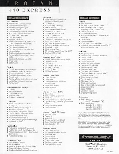 Trojan 440 Express Specification Brochure (1995)