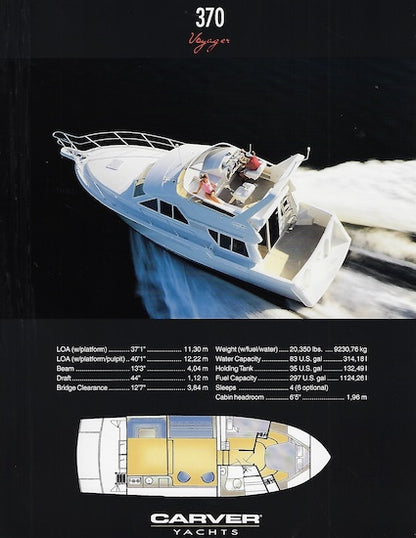 Carver 370 Voyager Specification Brochure