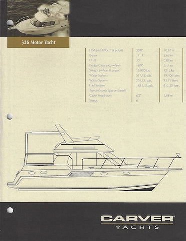 Carver 326 Aft Cabin Specification Brochure