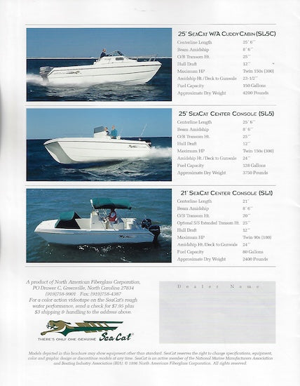 Sea Cat 1996 Brochure Package