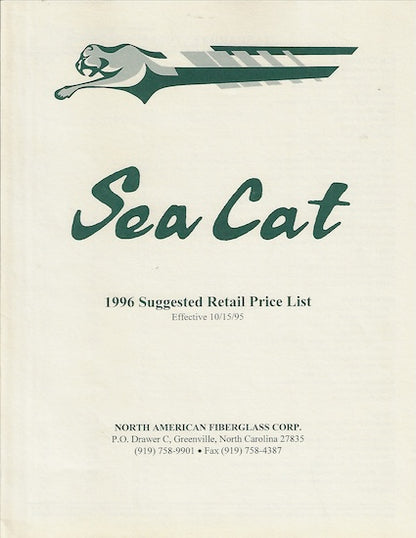 Sea Cat 1996 Brochure Package