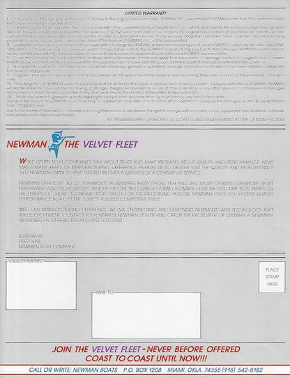 Newman 1986 Brochure