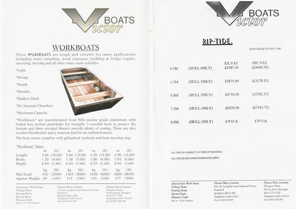 Thanet-Ware Victor Boats Brochure