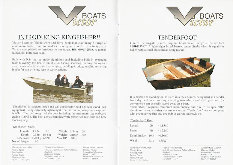 Thanet-Ware Victor Boats Brochure