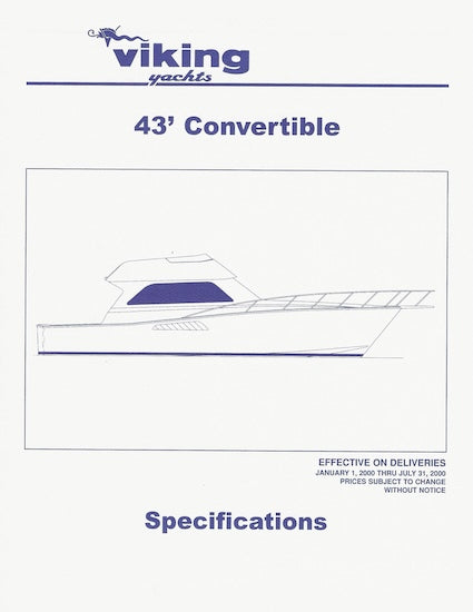 Viking 43 Convertible Specification Brochure