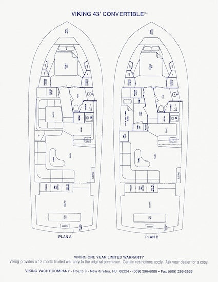 Viking 43 Convertible Specification Brochure